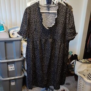 SHEIN Black and White Polka Dot Top